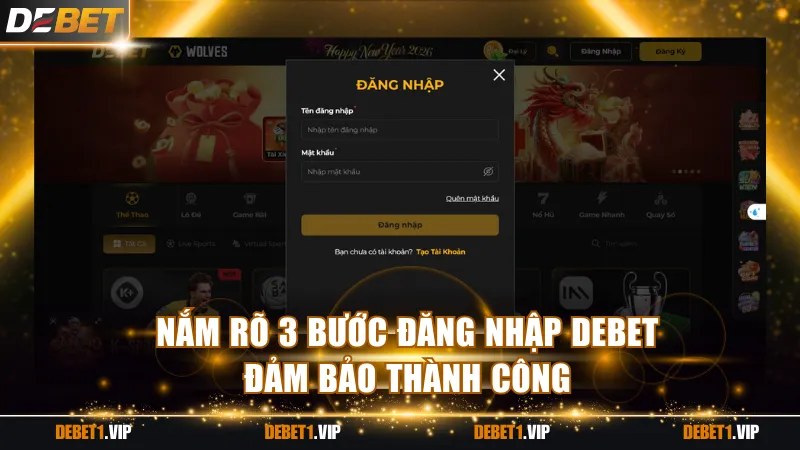 Nắm rõ 3 bước đăng nhập DEBET đảm bảo thành công